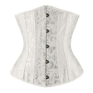 Elegant White Brocade Corset